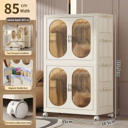Foldable Baby Closet Plastic Infant Wardrobe Children's Clothing Storage Cabinet for Home Bedroom No Installation Needed