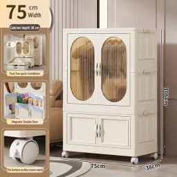 Foldable Baby Closet Plastic Infant Wardrobe Children's Clothing Storage Cabinet for Home Bedroom No Installation Needed