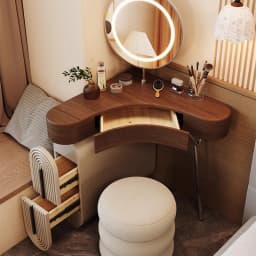 Vintage Unique Vanity Table Aesthetic Elegant Beauty Premium Vanity Table Classic Corner Meuble De Chambre Bedroom Furniture