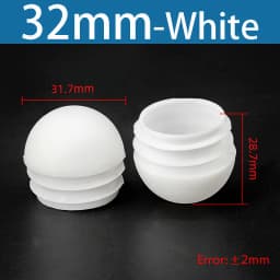 Plastic Round Pipe Plug13mm-76mm End Caps Blanking Plugs Bung Tube Pipe Inserts Black/White/Yellow/Grey Domed End Caps