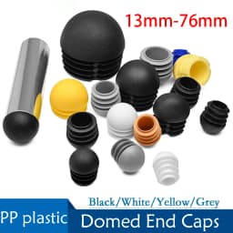 Plastic Round Pipe Plug13mm-76mm End Caps Blanking Plugs Bung Tube Pipe Inserts Black/White/Yellow/Grey Domed End Caps