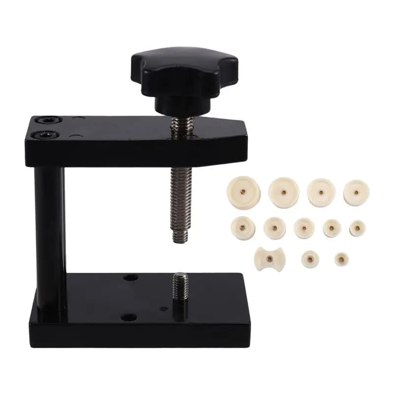 Watch Crystal Front Back Case Cover Presser Closer&12 Dies Kit Watch Repair Tool