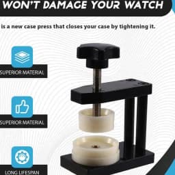 Watch Crystal Front Back Case Cover Presser Closer&12 Dies Kit Watch Repair Tool