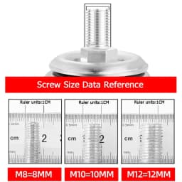 1pcs Universal Nylon Casters 1.5-5 Inch Screw-On Wheels M8-M16 Trolley Hand Truck Brake Casters for Furniture Moving