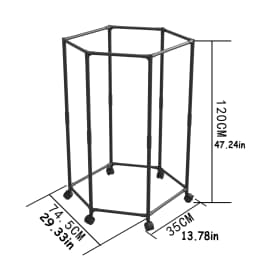 Metal 360-Degree Rotating Wardrobe Storage Rack, Freestanding 6-Rod Clothes Rack with Wheels, Space-Saving Bedroom Dormitory Wardrobe, Easy to Assemble Durable Metal Frame, Mobile Clothes Rack, Minimalist Style Wardrobe, Home Storage Solution