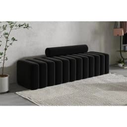Modern Velvet Striped Block Sofa - Plush Soft Surface, Modular Striped Design, Comfortable Seating for Living Room Home Decor