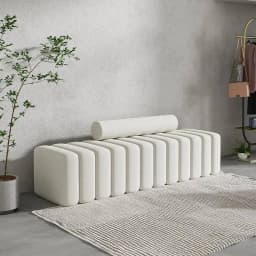 Modern Velvet Striped Block Sofa - Plush Soft Surface, Modular Striped Design, Comfortable Seating for Living Room Home Decor