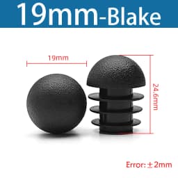 Black Plastic Round Pipe Plug Tube Non-Slip Chair Leg Foot Dust Cover Domed End Caps Floor Protector Pad Dia 13 16 19 20 22-76mm