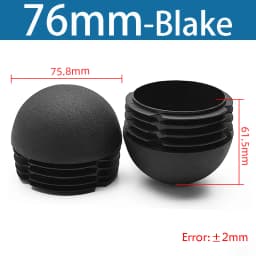 Black Plastic Round Pipe Plug Tube Non-Slip Chair Leg Foot Dust Cover Domed End Caps Floor Protector Pad Dia 13 16 19 20 22-76mm