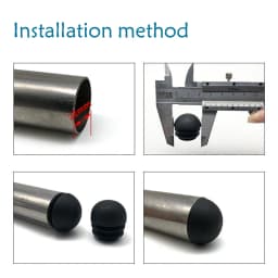 Black Plastic Round Pipe Plug Tube Non-Slip Chair Leg Foot Dust Cover Domed End Caps Floor Protector Pad Dia 13 16 19 20 22-76mm