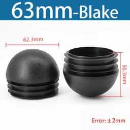 Black Plastic Round Pipe Plug Tube Non-Slip Chair Leg Foot Dust Cover Domed End Caps Floor Protector Pad Dia 13 16 19 20 22-76mm