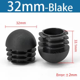 Black Plastic Round Pipe Plug Tube Non-Slip Chair Leg Foot Dust Cover Domed End Caps Floor Protector Pad Dia 13 16 19 20 22-76mm