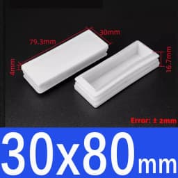 White Square lastic Pipe Plugs Rectangle Blanking End cap tube plug table chair foot cover Dust-Proof