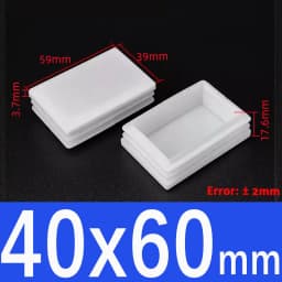 White Square lastic Pipe Plugs Rectangle Blanking End cap tube plug table chair foot cover Dust-Proof