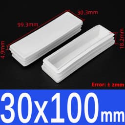 White Square lastic Pipe Plugs Rectangle Blanking End cap tube plug table chair foot cover Dust-Proof