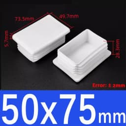 White Square lastic Pipe Plugs Rectangle Blanking End cap tube plug table chair foot cover Dust-Proof