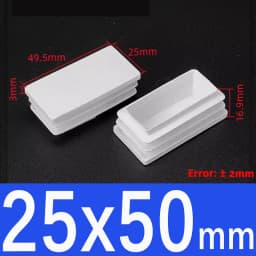 White Square lastic Pipe Plugs Rectangle Blanking End cap tube plug table chair foot cover Dust-Proof