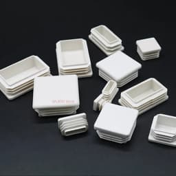 White Square lastic Pipe Plugs Rectangle Blanking End cap tube plug table chair foot cover Dust-Proof