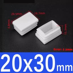 White Square lastic Pipe Plugs Rectangle Blanking End cap tube plug table chair foot cover Dust-Proof
