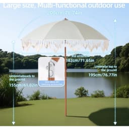 Seaside Resort Beach Umbrella Courtyard Umbrella Tassel Pool Sun Protection Terrace Parasol No Base
