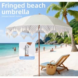 Seaside Resort Beach Umbrella Courtyard Umbrella Tassel Pool Sun Protection Terrace Parasol No Base