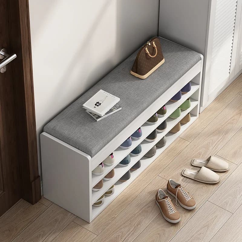 Space Saving Entryway Shoe Rack Bench with Seat for Home Hallway Living Room Dorm Easy Assembly Multipurpose Storage Organizer