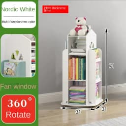 Creative Floor Bookcase Children's Illustrated Bookcase Rotating Bookcase Kindergarten Baby Shelves Student Book Storage Shelf