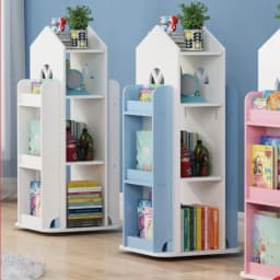 Creative Floor Bookcase Children's Illustrated Bookcase Rotating Bookcase Kindergarten Baby Shelves Student Book Storage Shelf