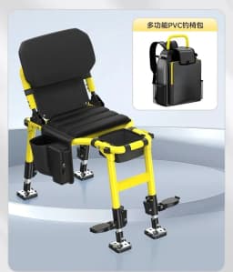 Chair- Multi-Functional All-Terrain Foldable Fishing Seat, Heavy-Duty Portable Stool for Quick-Lock Legs/Riverbank