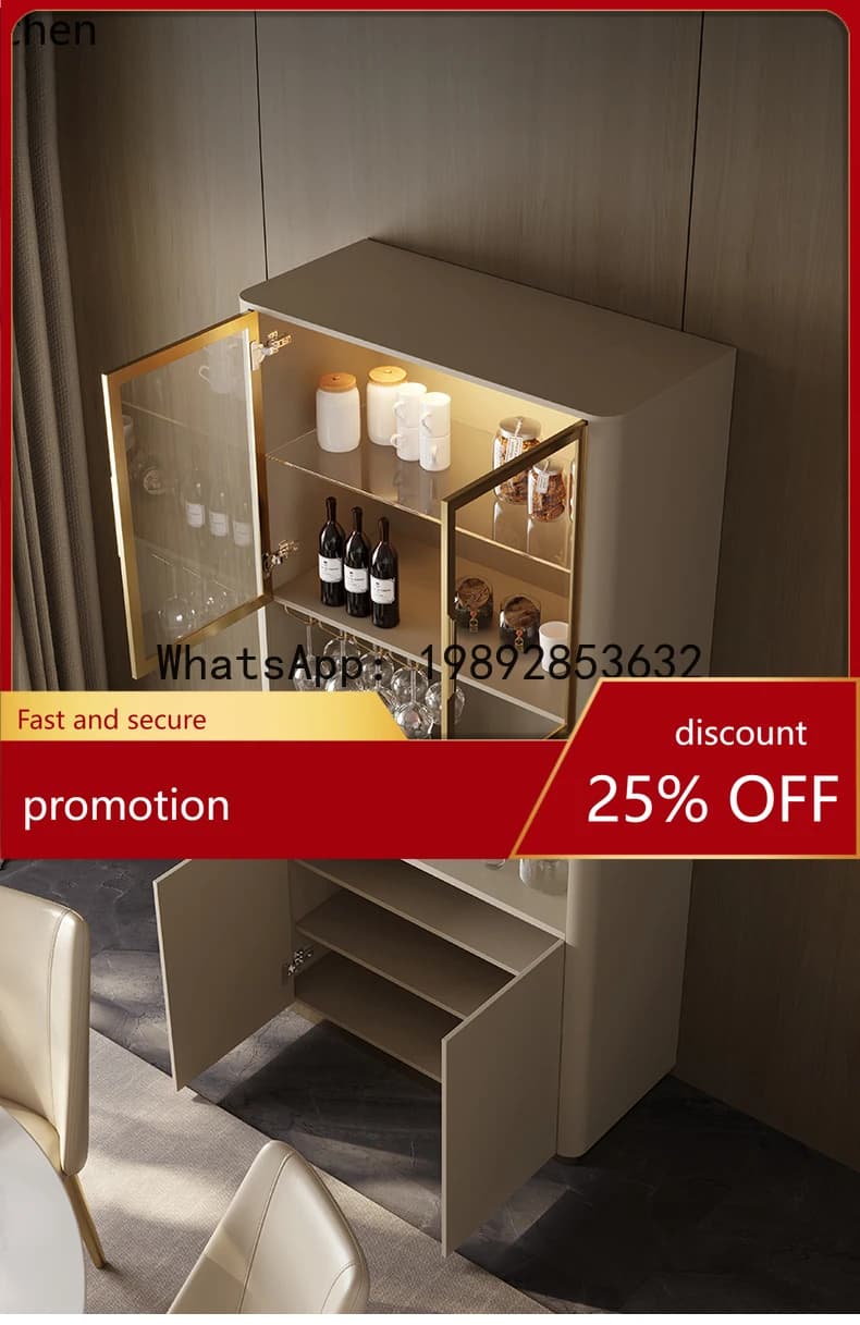 YFY High-End Wine Cabinet Modern Living Room Storage Small Apartment Red Wine Storage Cabinet Glass Display Side Cabinet