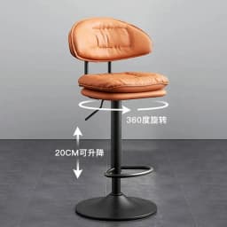 Leather Luxury Bar Foot Swivel Bar Kitchen Stools Retro Counter Living Stool Room Nordic Island Yellow Taburete Alto Furniture