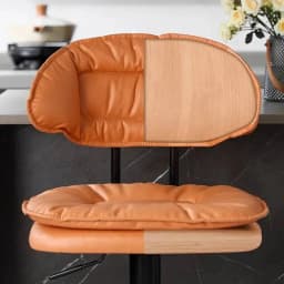 Leather Luxury Bar Foot Swivel Bar Kitchen Stools Retro Counter Living Stool Room Nordic Island Yellow Taburete Alto Furniture