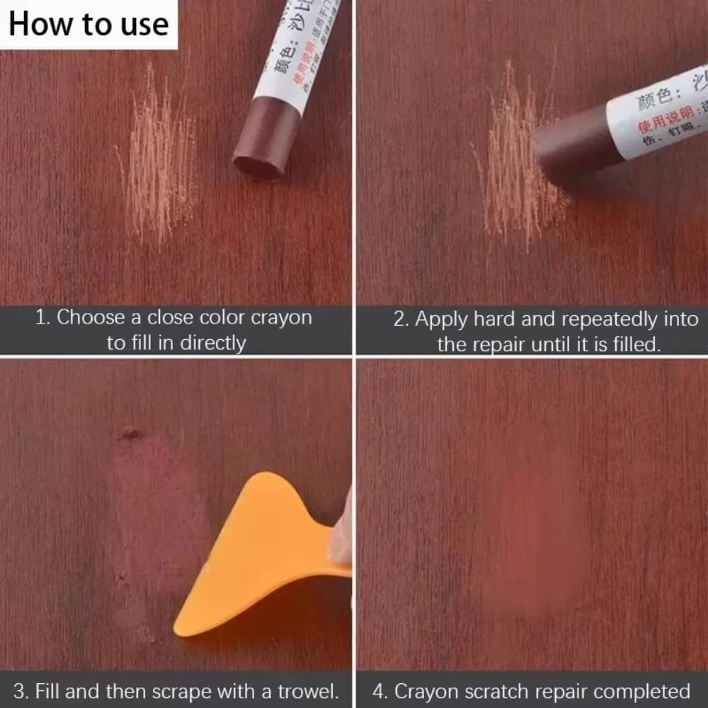 Waterproof Furniture Repair Pen Wooden Furniture Touch Up Floor Repair Pen Stains Scratches Damaged Scratch Wood Repair Crayon