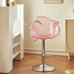 Stylish Transparent Modern Furniture Acrylic Bar Stools, and Balcony Seats, Simple and Luxurious Transparent Petal Dining Chairs