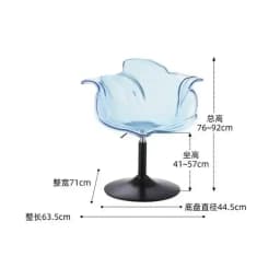 Stylish Transparent Modern Furniture Acrylic Bar Stools, and Balcony Seats, Simple and Luxurious Transparent Petal Dining Chairs