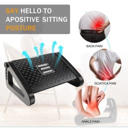 Foot Rest with Massage Surface Height Adjustable High Chair Footrest for Office Gaming Chair For Travel Work Home
