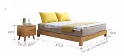 %&Japanese Tatami Bed Frame Simple Modern Minimalist Solid Wooden Tatami Bed Frame