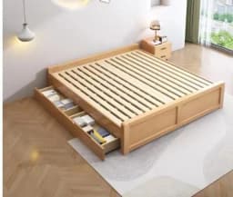 %&Japanese Tatami Bed Frame Simple Modern Minimalist Solid Wooden Tatami Bed Frame