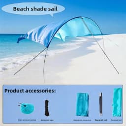 Beach Canopy Portable Quick-open Sunscreen Seaside Wind Power Awning Canopy