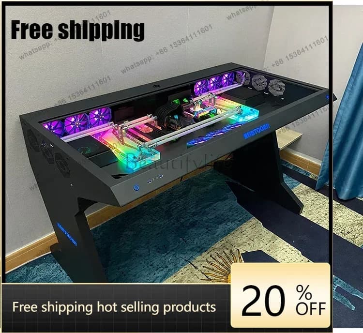X4 New Arrivals Computer chassis integrated table water-cooled special-shaped built-in full transparent large chassis e-sports t