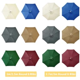 Patio Umbrella Replacement Cloth 6/8 Ribs Waterproof Garden Backyard Pool Cantilever Sunshade Top Cover For Outdoor Table Canoy