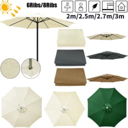 Patio Umbrella Replacement Cloth 6/8 Ribs Waterproof Garden Backyard Pool Cantilever Sunshade Top Cover For Outdoor Table Canoy