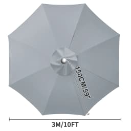 Patio Umbrella Replacement Cloth 6/8 Ribs Waterproof Garden Backyard Pool Cantilever Sunshade Top Cover For Outdoor Table Canoy