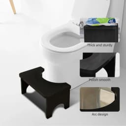 Sturdy Portable Bamboo Toilet Squat Stool for Adults,Wide and Stable,Bathroom Potty Stool,Easy to Use and Clean, Portable Design