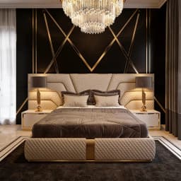 # Wholesale Italian Designer Luxury Upholstered High-end King Queen Size Bed Frame Hotel Double Velvet Fabric