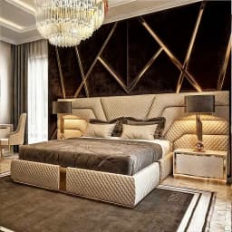 # Wholesale Italian Designer Luxury Upholstered High-end King Queen Size Bed Frame Hotel Double Velvet Fabric