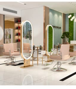 Floor-to-ceiling double-sided lighted hairdressing mirror hairdressing mirror hairdressing mirror stand