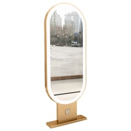 Floor-to-ceiling double-sided lighted hairdressing mirror hairdressing mirror hairdressing mirror stand