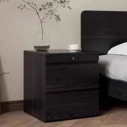 Solid Hidden Wood Bedside Table Safe Magnetic Card Hidden Unlock Nightstands Night Tables Chest Of Drawers Storage Locker