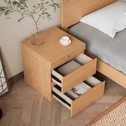 Solid Hidden Wood Bedside Table Safe Magnetic Card Hidden Unlock Nightstands Night Tables Chest Of Drawers Storage Locker